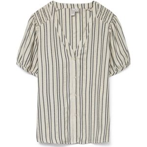Gestreepte blouse met V-hals VERO MODA. Viscose materiaal. Maten XS. Beige kleur