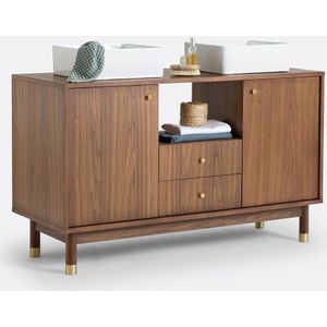 La Redoute Intérieurs - Dubbel Wastafelmeubel - Donker Hout - MDF met Notenhoutfineer