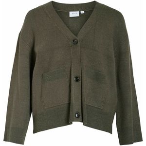 Vest met V-hals en opgestikte zakken VILA. Viscose materiaal. Maten M. Groen kleur