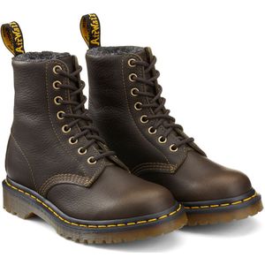 Gevoerde boots 1460 in leer DR. MARTENS. Leer materiaal. Maten 36. Groen kleur