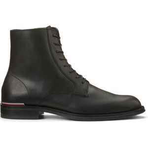 Leren bottines met veters Core TOMMY HILFIGER. Leer materiaal. Maten 43. Zwart kleur