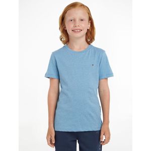 T-shirt met ronde hals in bio katoen TOMMY HILFIGER. Bio katoen materiaal. Maten 14 jaar - 162 cm. Blauw kleur