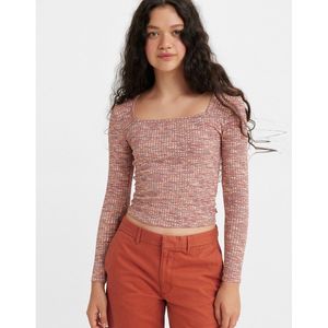 Cropped T-shirt, lange mouwen LEVI'S. Polyester materiaal. Maten L. Roze kleur