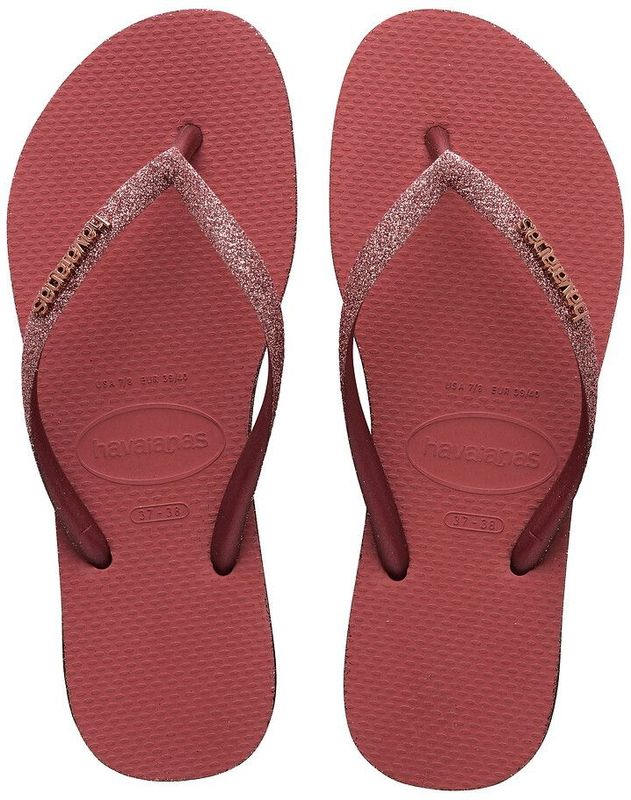 Teenslippers Slim Sparkle II HAVAIANAS. Rubber materiaal. Maten 35/36. Roze kleur
