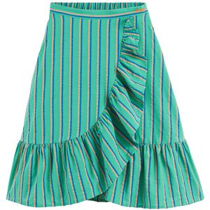 Gestreepte wijde rok TINY X LA REDOUTE. Katoen materiaal. Maten 12 jaar - 150 cm. Groen kleur