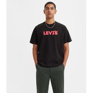 Los T-shirt met logo in vilt LEVI'S. Katoen materiaal. Maten L. Zwart kleur