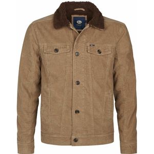Jasje met hemdskraag, fluweel PETROL INDUSTRIES. Katoen materiaal. Maten M. Beige kleur