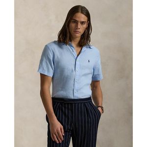 Polo Ralph Lauren - Linnen Overhemd - Blauw - Puur Linnen - Custom Fit - 1/2-Mouw