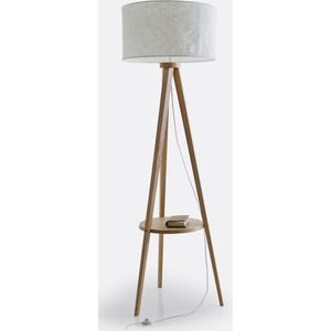 Staande lamp, drievoet en lampenkap, Setto LA REDOUTE INTERIEURS. Linnen materiaal. Maten één maat. Beige kleur