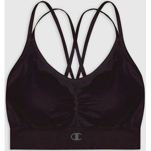 Sportbustier, lichte steun CHAMPION. Katoen materiaal. Maten M/L. Zwart kleur