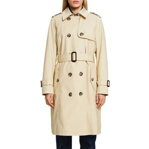 ESPRIT - Lange Trenchcoat - Beige - Polyester