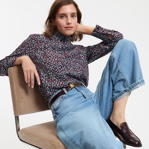 LA REDOUTE COLLECTIONS - Overhemd - Kastanje Kleur - Lange Mouwen - Victoriaanse Kraag