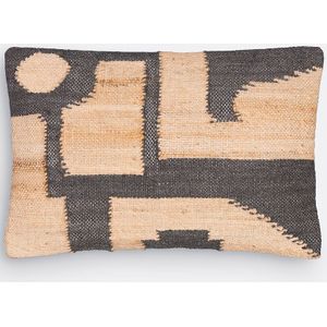 LA REDOUTE INTERIEURS - Kussenhoes - Naturel/Grijs - Jute/Wol