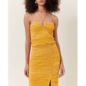 SESSUN - Ginasun - Caraco - Geel - Spaghettibandjes - Katoen