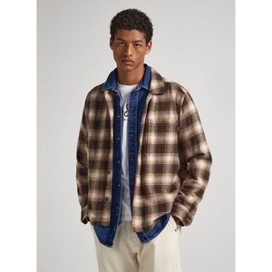PEPE JEANS - Geruit Overhemd - Kastanje/Beige - Katoen