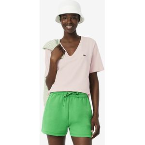 LACOSTE - T-shirt - Lichtroze - Katoen - V-hals