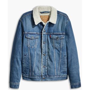 Jeansjacket gevoerd in Sherpa LEVI'S. Denim materiaal. Maten S. Blauw kleur