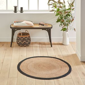 Rond vloerkleed in jute, Aftas LA REDOUTE INTERIEURS. Jute materiaal. Maten diameter 200 cm. Beige kleur