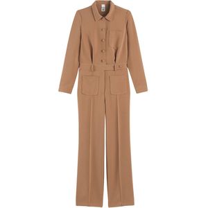 LA REDOUTE COLLECTIONS - Jumpsuit - Beige - Polyester - Lange Mouwen