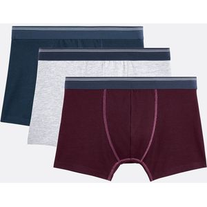 LA REDOUTE COLLECTIONS - Set van 3 Boxershorts - Rood - Stretch Katoen