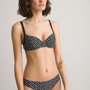 Omsluitende bikini-BH, grafisch motief LA REDOUTE COLLECTIONS.  materiaal. Maten 95D FR - 80D EU. Grijs kleur