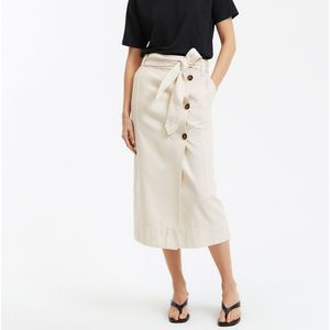 LA REDOUTE COLLECTIONS - Midi-wikkelrok - Ecru - Katoen