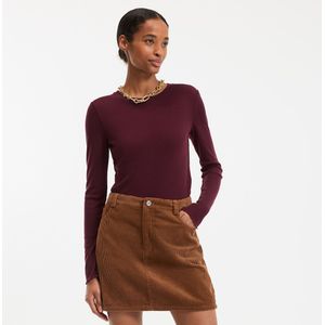 LA REDOUTE COLLECTIONS - T-shirt - Mêlee Bordeaux - Lange Mouwen - Ronde Hals