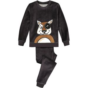 Pyjama in fluweelkatoen, hondmotief LA REDOUTE COLLECTIONS. Fluweel materiaal. Maten 6 jaar - 114 cm. Grijs kleur