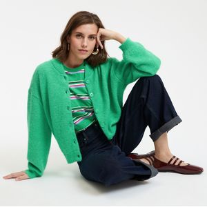 LA REDOUTE COLLECTIONS - Vest - Groen - Grof Tricot van Mixed Alpaca