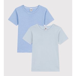 Set van 2 T-shirts met korte mouwen PETIT BATEAU. Katoen materiaal. Maten 6 jaar - 114 cm. Blauw kleur