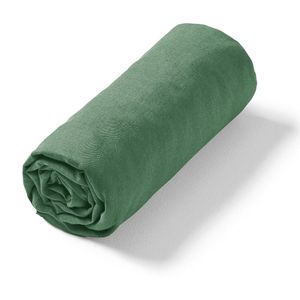 Hoeslaken in gewassen linnen, Elina AM.PM. Gewassen linnen materiaal. Maten 160 x 200 cm. Groen kleur