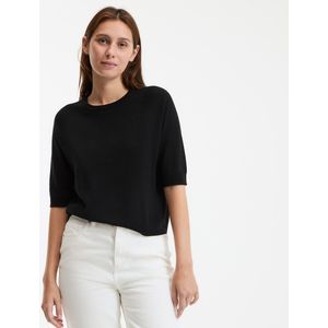 LA REDOUTE COLLECTIONS - Gebreide Trui - Zwart - 100% Wol - Korte Mouwen