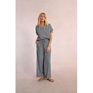 MOLLY BRACKEN - Wijde Broek - Blauw - Viscose - Etnisch Motief