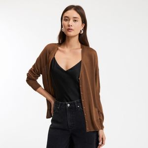 LA REDOUTE COLLECTIONS - Fijn Gebreid Vest - Kastanje Kleur - Viscose