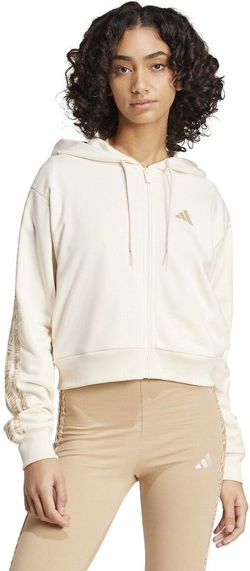 ADIDAS SPORTSWEAR - Zip-up Hoodie - Dierenprint - Beige - Katoen