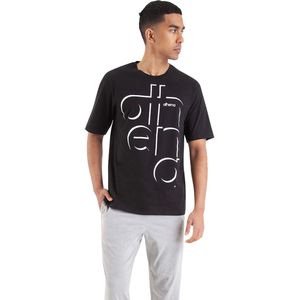 Pyjama met bedrukt T-shirt ATHENA. Katoen materiaal. Maten XXL. Zwart kleur