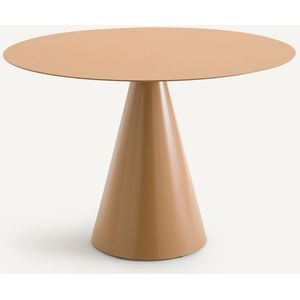 Ronde tafel in linoleum, 3/4 personen, Mayra AM.PM. Metaal materiaal. Maten 4 personen. Geel kleur