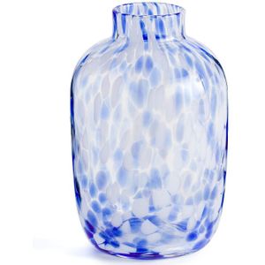 Gevlekte vaas, in glas H25 cm, Mirella LA REDOUTE INTERIEURS. Glas materiaal. Maten één maat. Blauw kleur