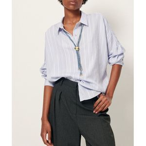 Sessùn - BOTAN - Hemd - Blauw - Lange Mouwen - Viscose Materiaal