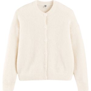 LA REDOUTE COLLECTIONS - Vest - Ivoor - Tricot Wolmix - Knoopsluiting