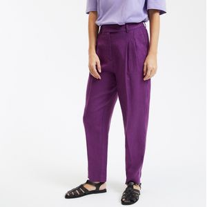 LA REDOUTE COLLECTIONS - Sigarettenbroek - Donker Violet - Linnen