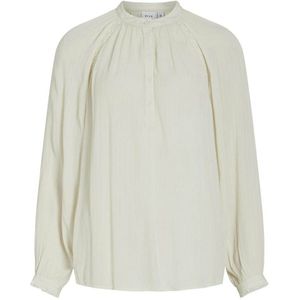 Soepele blouse met maokraag VILA. Viscose materiaal. Maten 38 FR - 36 EU. Beige kleur