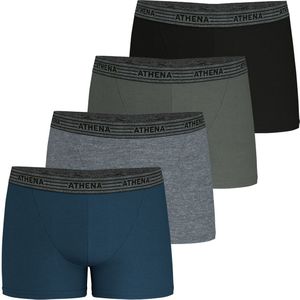 Set van 4 boxershorts Basic Coton ATHENA. Katoen materiaal. Maten XL. Blauw kleur