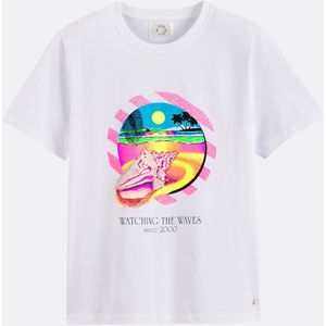 Met boodschap bedrukt T-shirt met korte mouwen JERAFI DES PETITS HAUTS. Katoen materiaal. Maten 1(S). Beige kleur