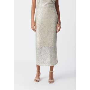 IKKS - Lange Lovertjesrok - Champagne Kleur - Polyester