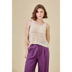 Hemdje in tricot SEE U SOON. Acryl materiaal. Maten S/M. Beige kleur