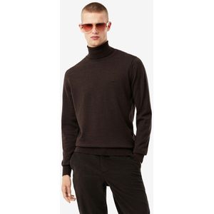 LACOSTE - Trui - Donkerkastanje - Wol - Rolkraag