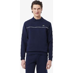 LACOSTE - Sweater - Marineblauw - Katoen - Ronde hals met Bies