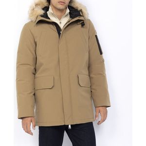 Warme parka met kap Nelson SCHOTT. Polyester materiaal. Maten M. Beige kleur