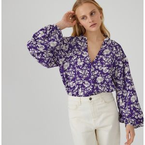 LA REDOUTE COLLECTIONS - Blouse - Blauw - Viscose - Bloemenprint